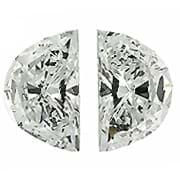 0.57 cttw Pair of Half Moon Diamonds : G / VS2